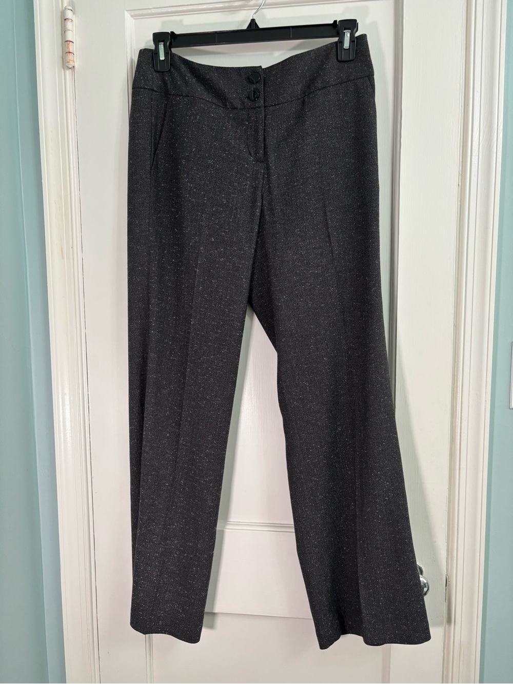 Sandro Black Sparkle Wide-Leg Trousers